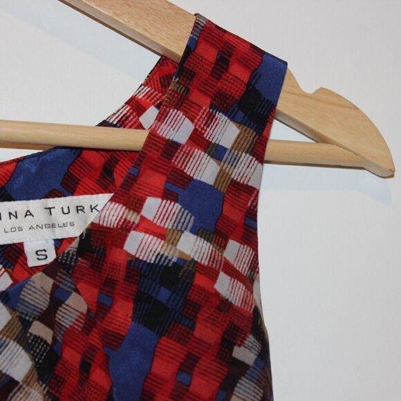 Trina Turk Multicolor Geometric Silk Sleeveless top Women's Size S - Picture 4 of 12